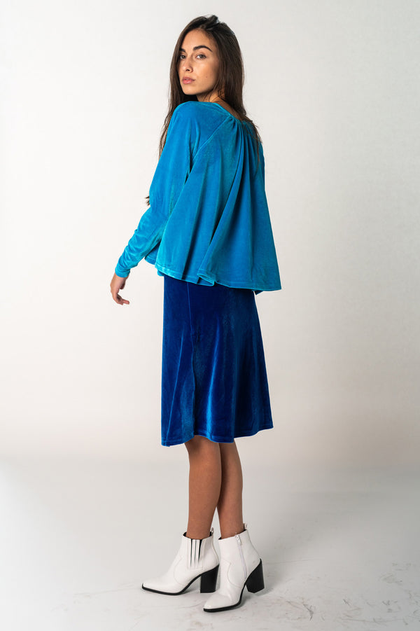 Velvet Grecian Top - Turquoise