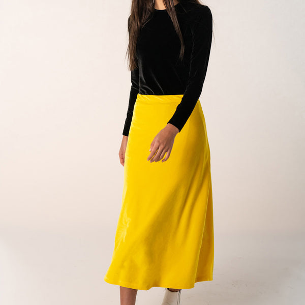 Clara velvet 2025 skirt spectra yellow